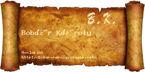 Bobár Károly névjegykártya