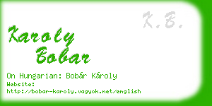 karoly bobar business card