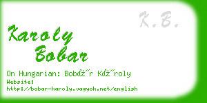 karoly bobar business card